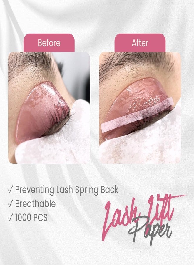 لي بيوتي شرائط ورق رفع الرموش من ليبيوتي، 1000 قطعة - بديل مثالي لشرائط الرفع/التغليف البلاستيكية، أغطية ورقية سهلة الاستخدام لتجعيد وتلوين الرموش بشكل مثالي، مستلزمات رفع الرموش للصالونات والمختصين، لون وردي، 3 مم - Image 2